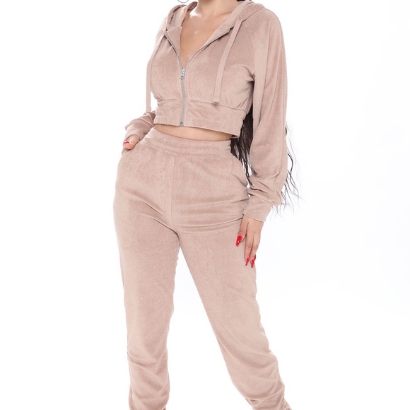 Fashion Nova The New Trendsetter Terry Set - Taupe - Picture 1 of 6